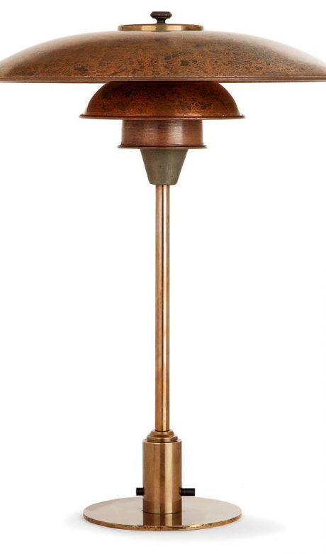 poul henningsen louis poulsen copper table lamp